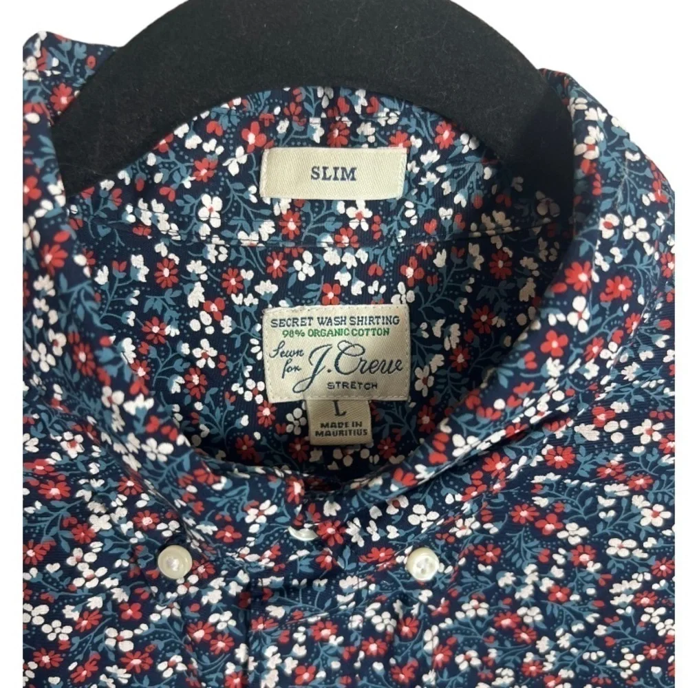 J. Crew Mens Slim Fit‎ Ditsy Floral Button Down Shirt Long Sleeve Size Large